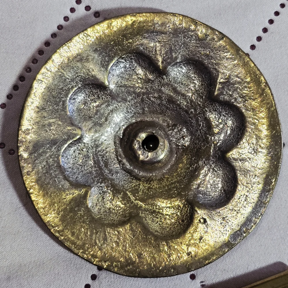 Vintage Brass Floral Rosette Curtain Tiebacks Pair 3.5